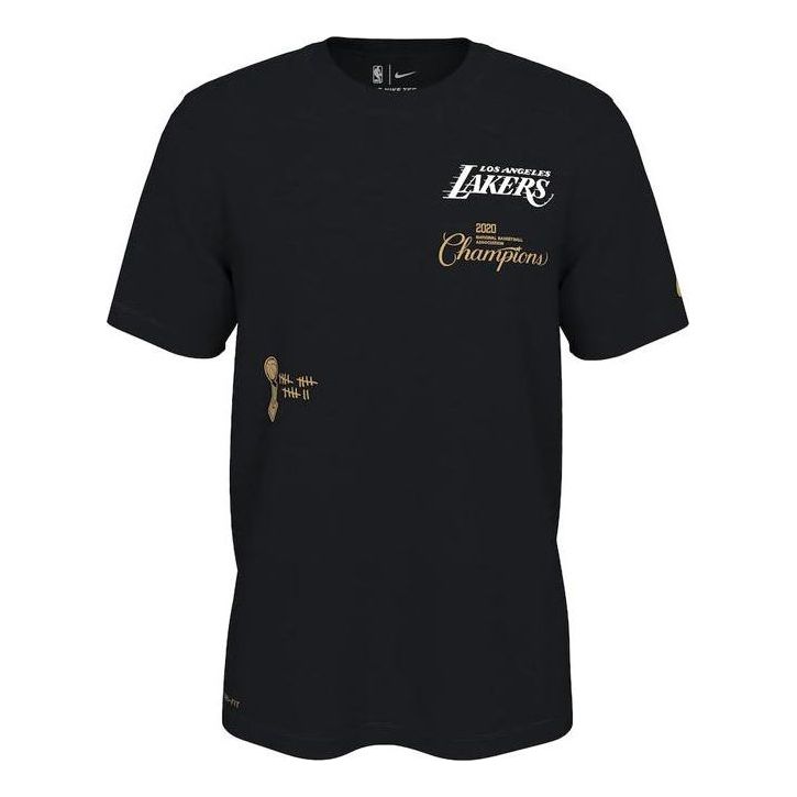 Men's Nike NBA 2020 Los Angeles Lakers Basketball Short Sleeve Black T-Shirt DN4816-010