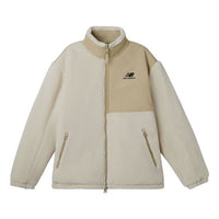 New Balance x JHI Crossover Stay Warm Splicing lamb's wool Reversible Stand Collar Jacket Couple Style Khaki NQA89013-IV