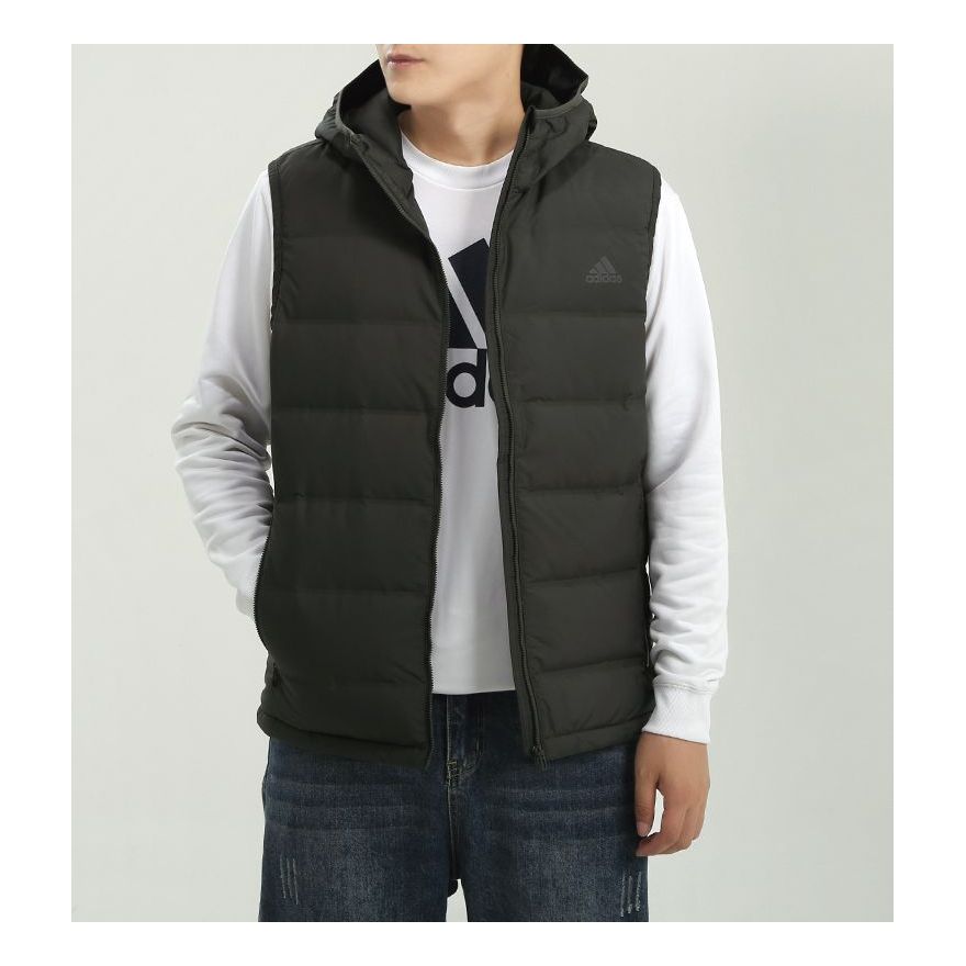 adidas Helionic Vest Stay Warm hooded Down Vest Brown GD4729