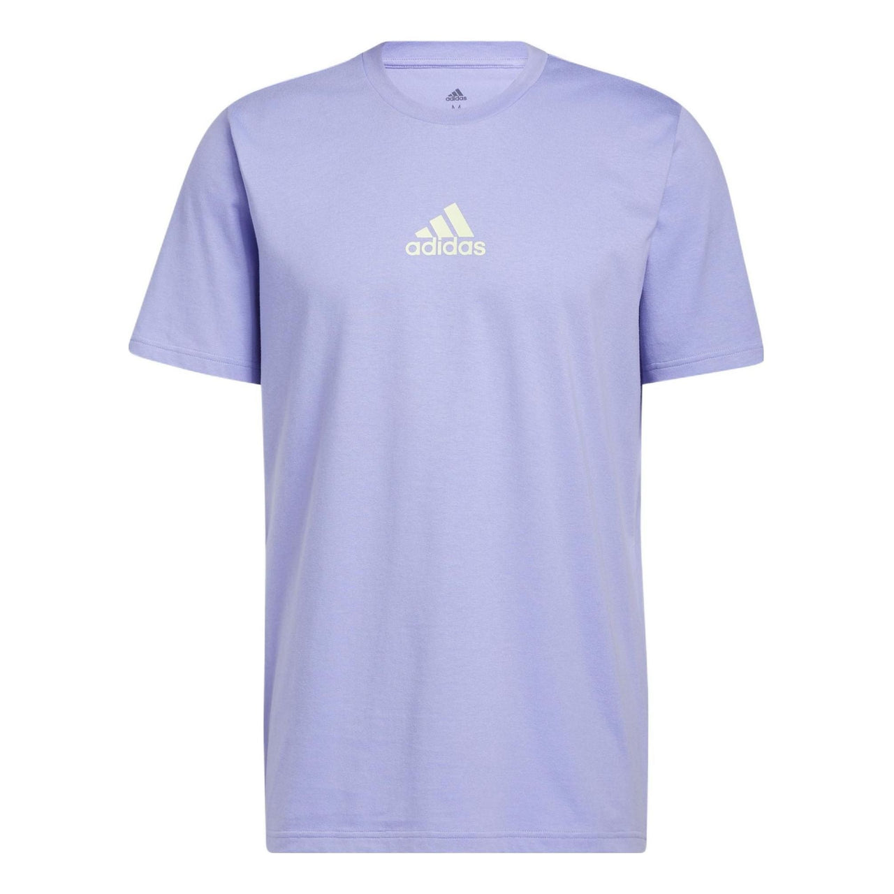 Men's adidas Small Logo Back Pattern Printing Round Neck Short Sleeve Lavender T-Shirt HE2338