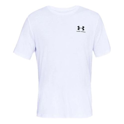 Under Armour UA Sportstyler Logo Training Sports Short Sleeve Couple Style White 1326799-100