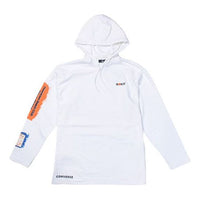 Men's Converse x Rokit Crossover Back Large Printing Logo hooded Long Sleeves White 10020773-A01