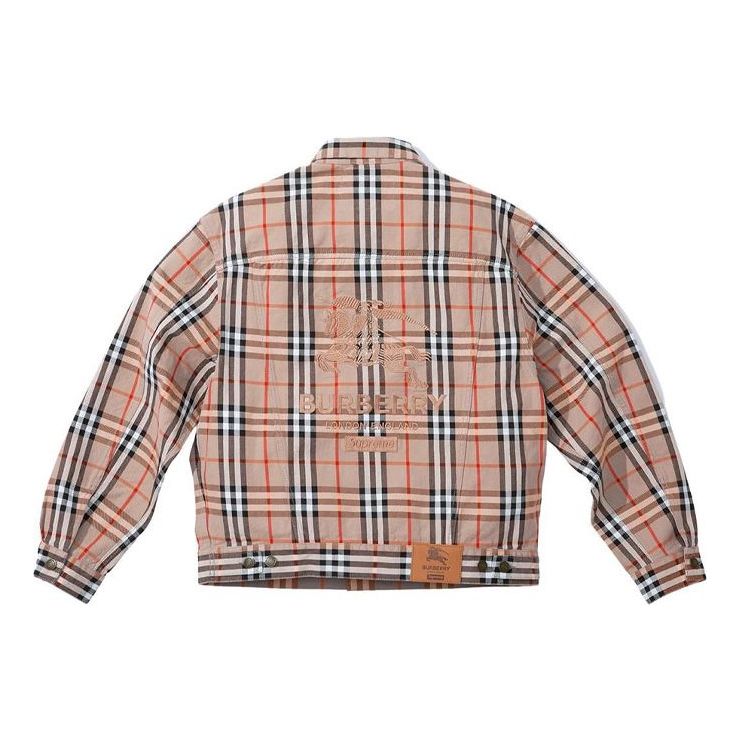 Supreme x Burberry Denim Trucker Jacket 'Tan Black White' SUP-SS22-128