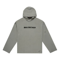 Balenciaga Blurred Logo Distress Hoodie 'Grey' 661711TKVD68174