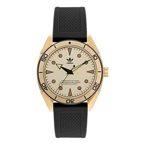 adidas Unisex Black Silicone Strap Watch 'Black Gold' AOFH220022I