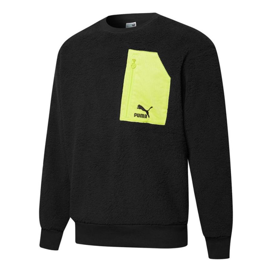 PUMA Retro Sherpa Crew Neck Sweatshirt 'Black' 534814-01