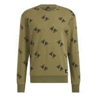 adidas Fi Bp1 Aop Swt Full Print Logo Sports Round Neck Pullover Couple Style Green HE7448