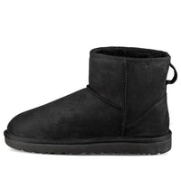 (WMNS) UGG Classic Mini Leather Snow Boots Black 1016558-BLK