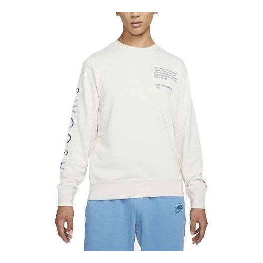 Nike Round Neck French Terry Embroidered Soft White DJ0466-104