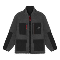 New Balance Men's New Balance Contrasting Colors Pocket Reversible Stand Collar Lamb's Wool Jacket Black AMJ21349-BK