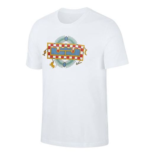Nike LeBron Pattern Printing Round Neck Short Sleeve White DN2902-100