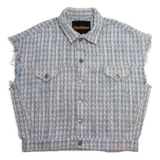 Drew House Boucle Sleeveless Trucker Jacket 'Light Blue' DR-FW22-002