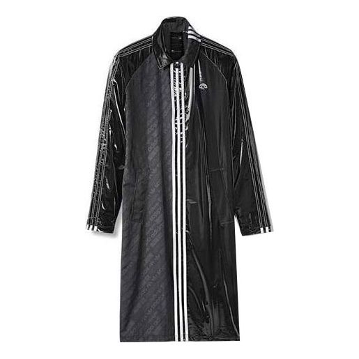 adidas originals x alexander wang Unisex Lapel Long Overcoat Black BP6685