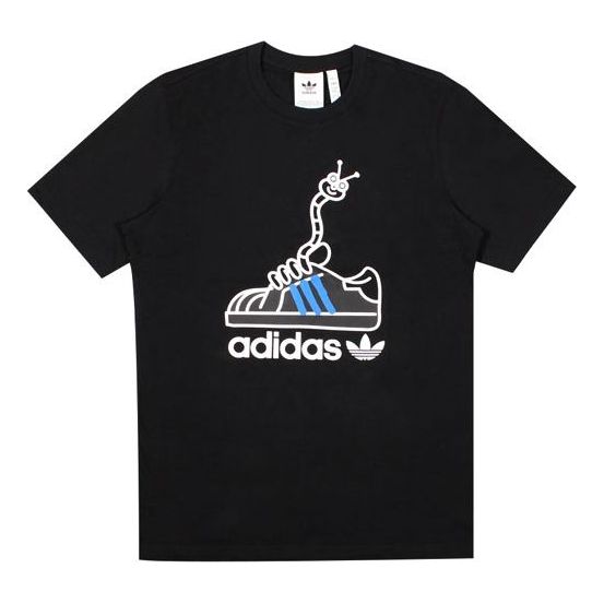 adidas originals Worm Tee Printing Sports Male Black GN2154