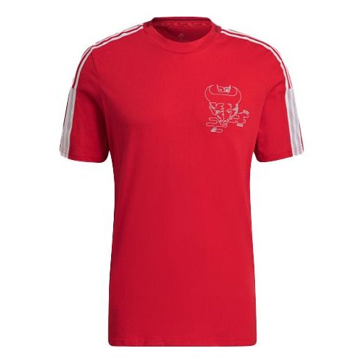adidas Afc Cny Tee Series Arsenal Soccer/Football Sports Printing Round Neck Short Sleeve Red GK9399