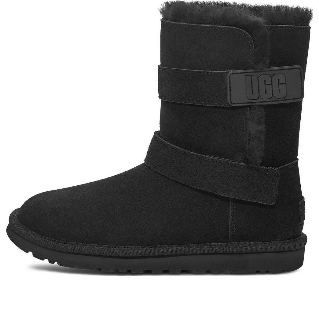 (WMNS) UGG Bailey Graphic Logo Strap Boot 'Black' 1137074-BLK