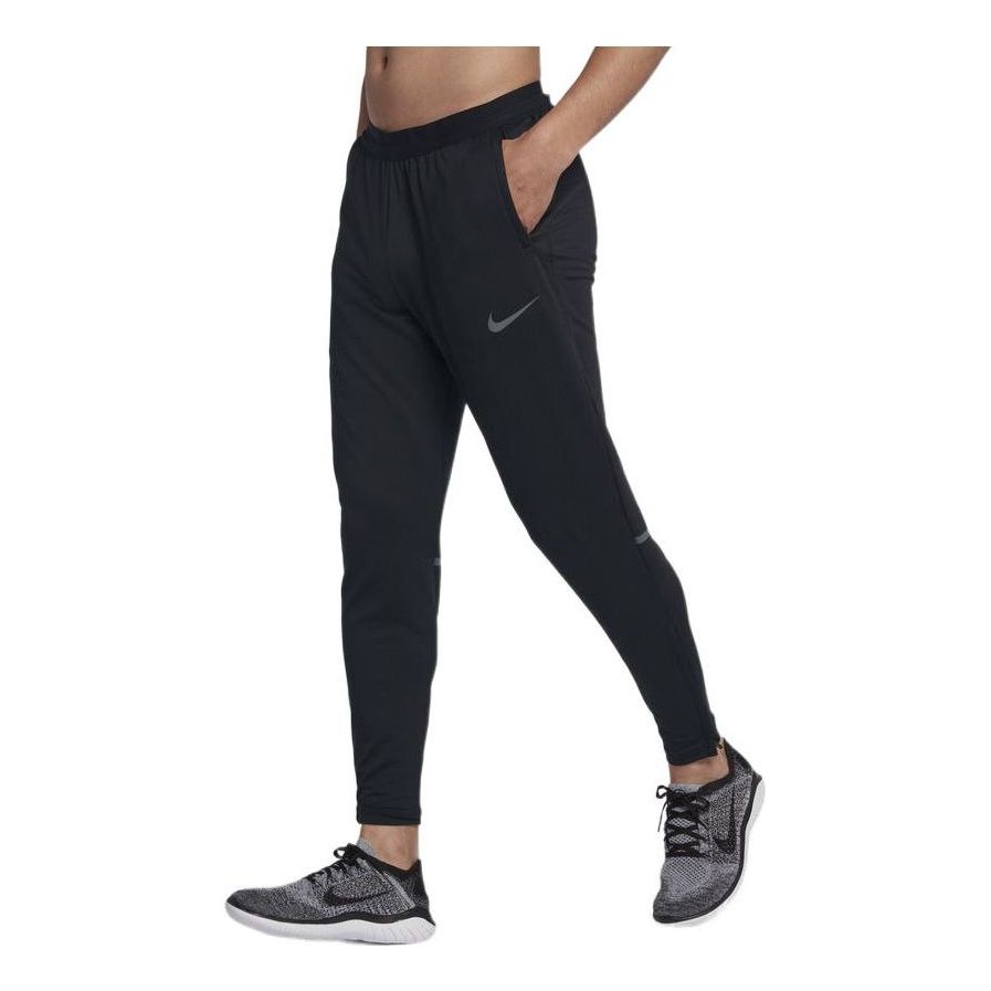 Men's Nike Solid Color Brand Logo Printing Drawstring Lacing Sports Pants/Trousers/Joggers Black CD8352-010