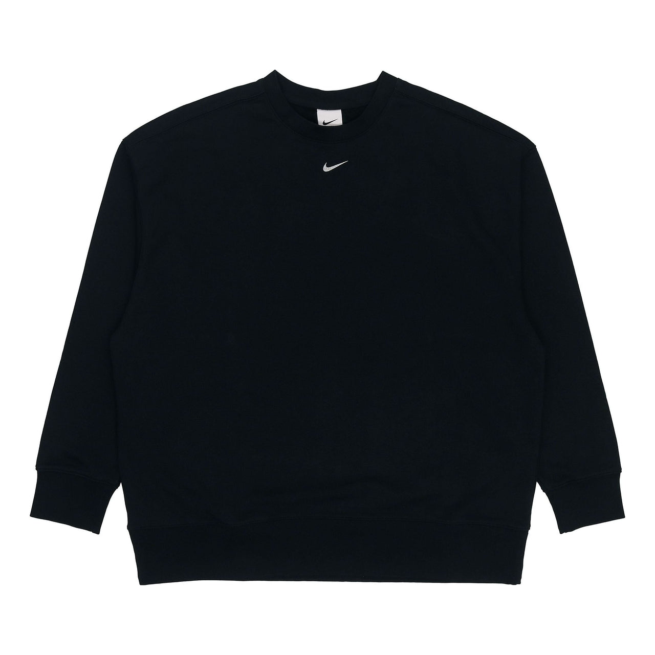 (WMNS) Nike Solid Color Logo Knit Round Neck Pullover Black Hoodie DD5468-010
