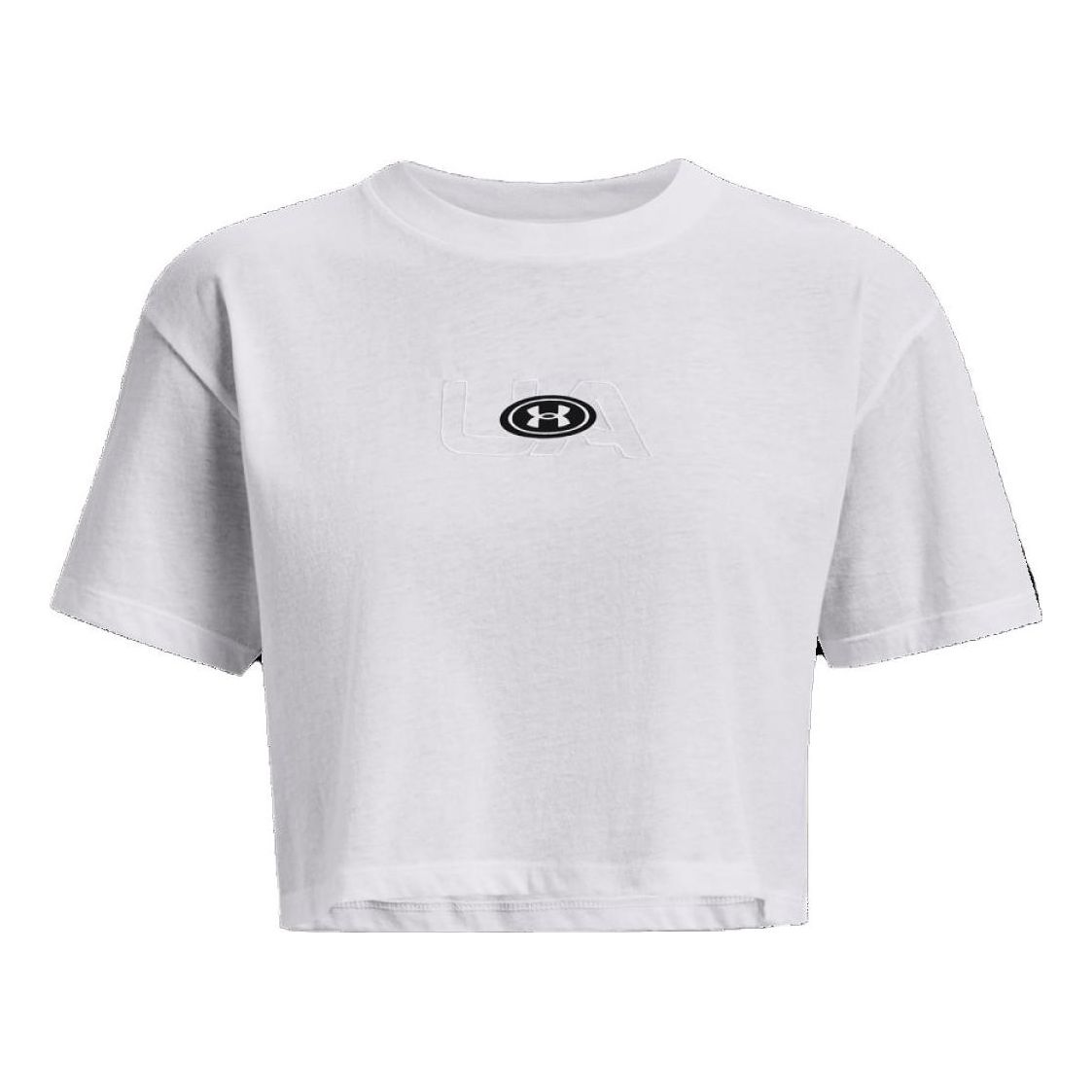 (WMNS) Under Armour Branded Logo Crop T-shirt White' 1376751-100