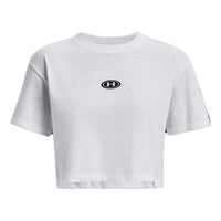 (WMNS) Under Armour Branded Logo Crop T-shirt White' 1376751-100