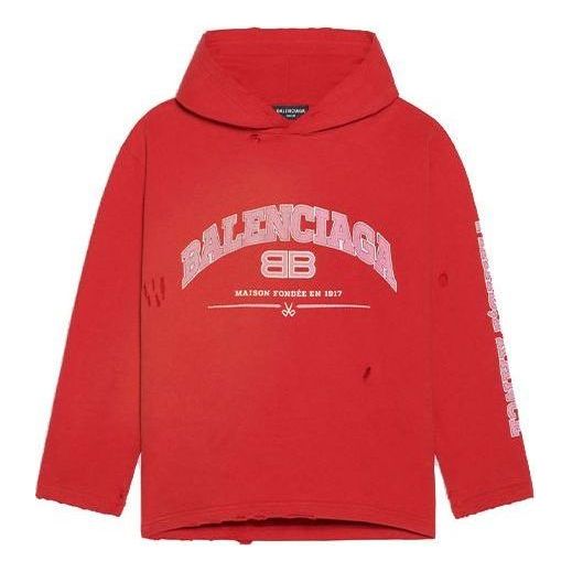 Balenciaga Maison Balenciaga Cropped Hoodie 'Cardi Red' 670946-TLVJ3-6441