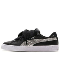 (WMNS) PUMA Basket Heart 'Black Silver Glitter' 364078-03
