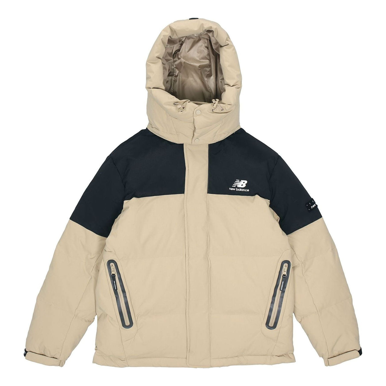 New Balance Winter Classic Down Jacket 'Beige Black' AMJ14323-BEI