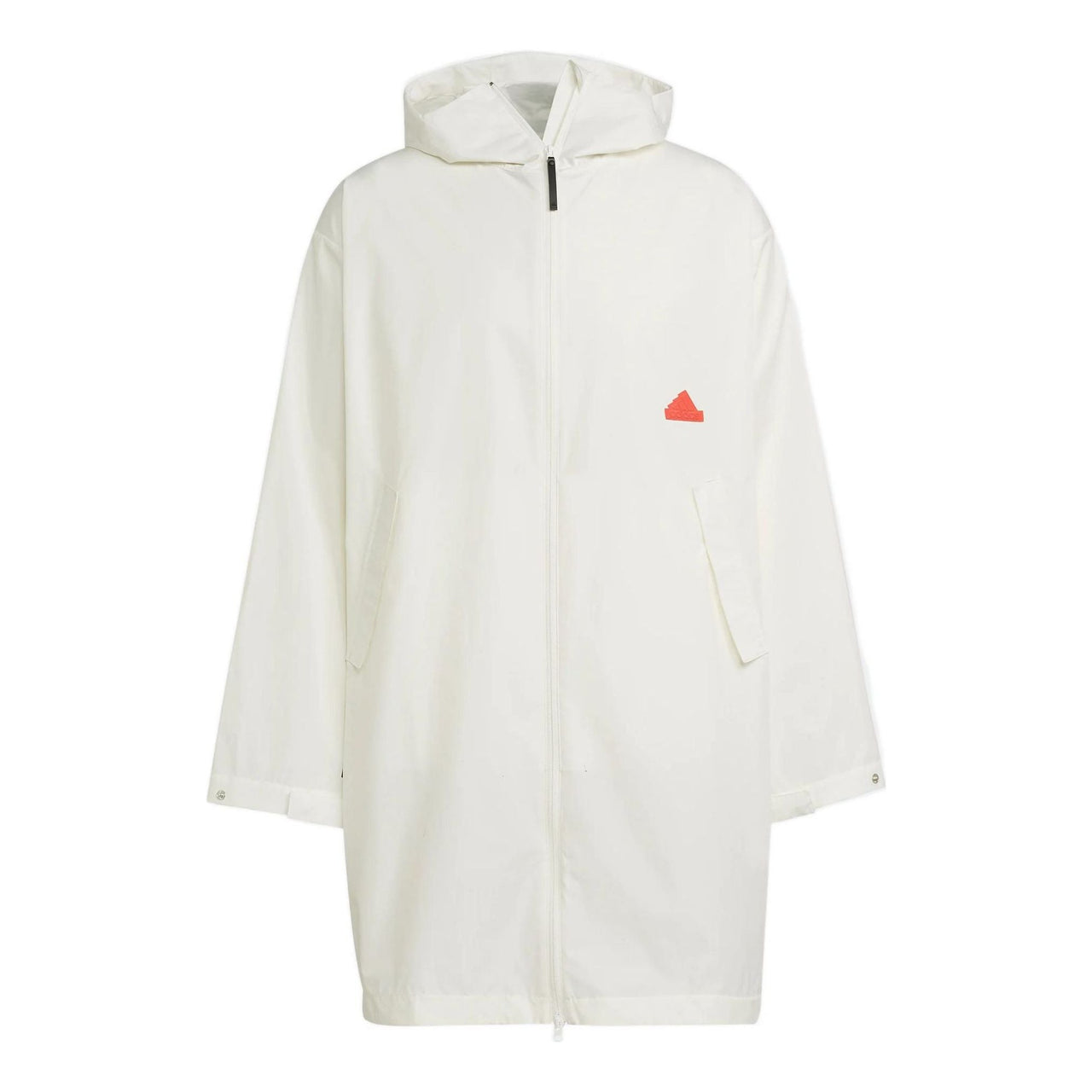 Men's adidas Logo Solid Color Hooded Jacket Windbreaker White HN1943
