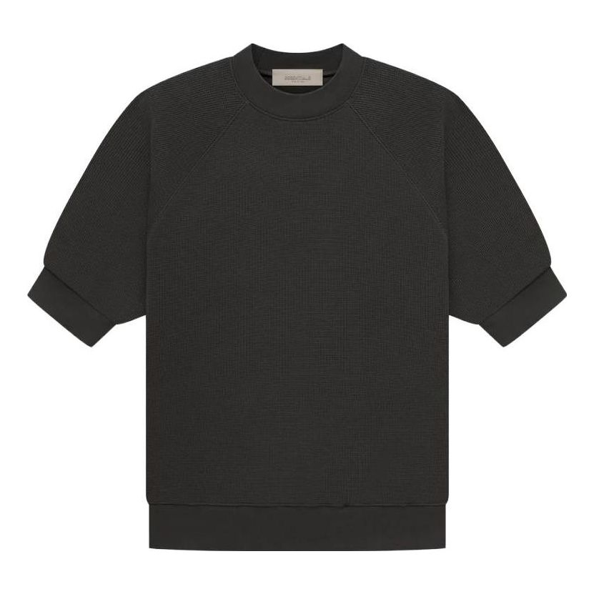 Fear of God Essentials SS23 Ss Waffle Sweatshirt 'Off Black' FOG-SS23-050