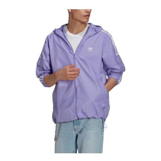 adidas Original Adicolor Classics 3-Stripes Fullzip Windbreaker Jacket 'Light Purple' GN3459