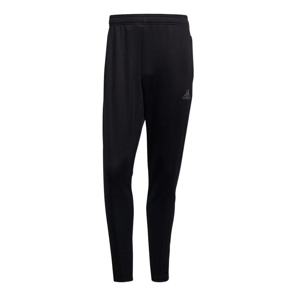 Men's adidas Solid Color Logo Straight Stripe Casual Sports Pants/Trousers/Joggers Black GN5490