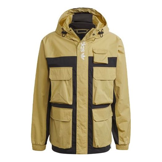 adidas originals G Outd Parka Sports Multiple Pockets Contrasting Colors Hooded Jacket H09359