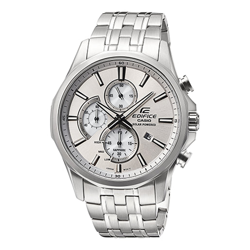 CASIO EDIFICE Series Vintage Classic Sports Stainless Steel Men's Quartz Waterproof Mens White Analog EFB-670SBS-8AVUPR