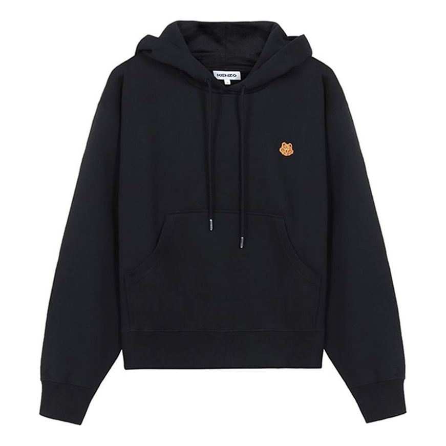 (WMNS) KENZO SS21 Small Tiger Head Embroidered Loose Version Hoodie Black FB52SW7774ML-99