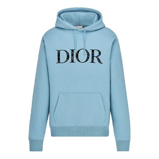 Men's DIOR x Peter Doig Crossover FW21 Cotton Fleece Material Light Blue 143J688A0531-C585