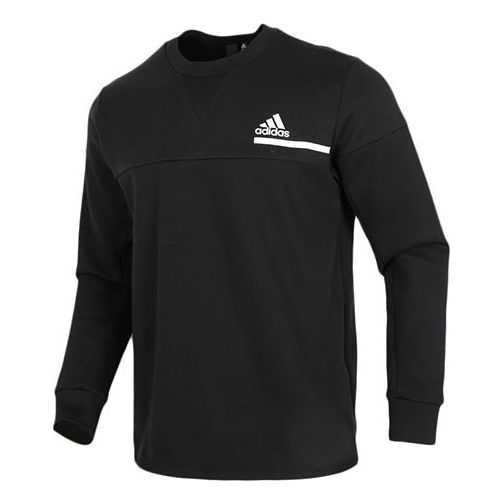 adidas Logo Stamping Sports Casual Cover Round Collar Men's Black GM6538
