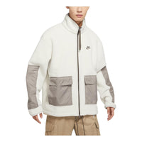Nike Colorblock Stand Collar lamb's wool Jacket Brown DD5022-072