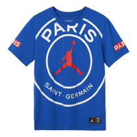 Air Jordan SS20 As J Psg Logo Tee Paris Saint-Germain Short Sleeve Men's Blue BQ8385-480