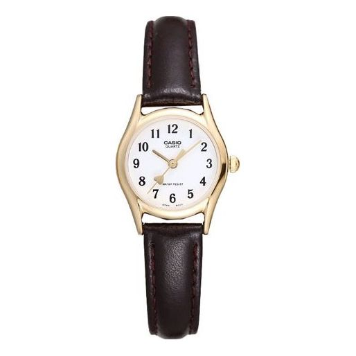 Casio Influencer Analog Leather Strap Watch 'Dark Brown White Gold' LTP-1094Q-7B5