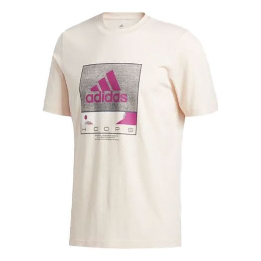 adidas Athleisure Casual Sports Printing Round Neck Short Sleeve Pink GE4521