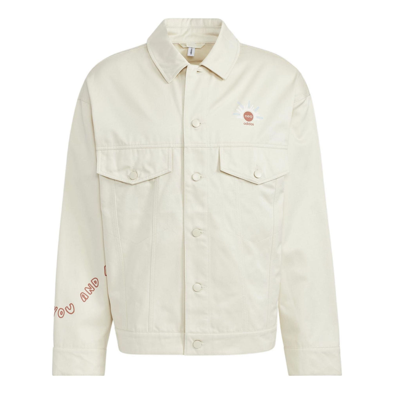 adidas neo Alphabet Printing Sports Jacket Couple Style Yellow White HM7435