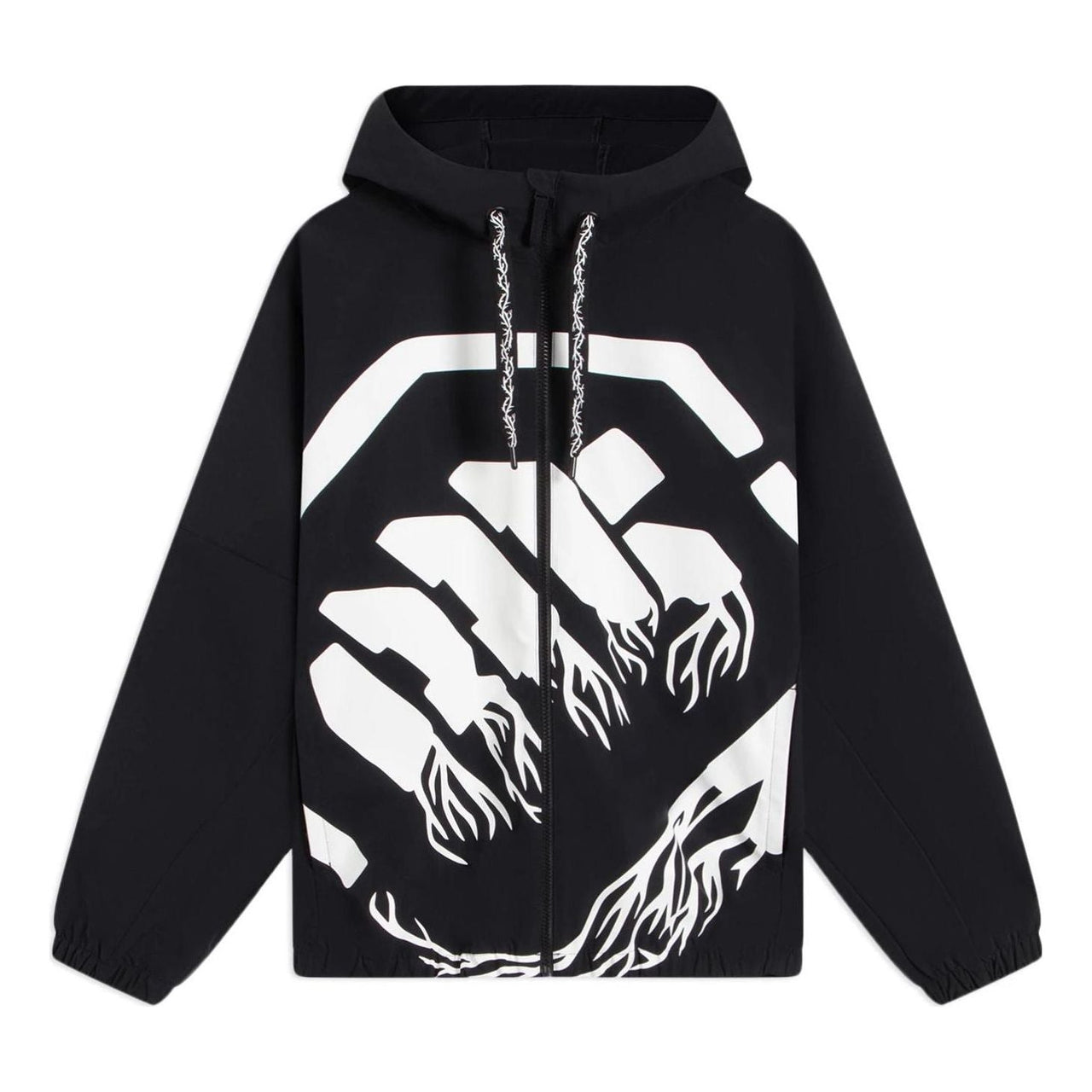 Li-Ning BadFive Big Logo Full Zip Hooded Jacket 'Black White' AFDS569-4