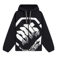 Li-Ning BadFive Big Logo Full Zip Hooded Jacket 'Black White' AFDS569-4