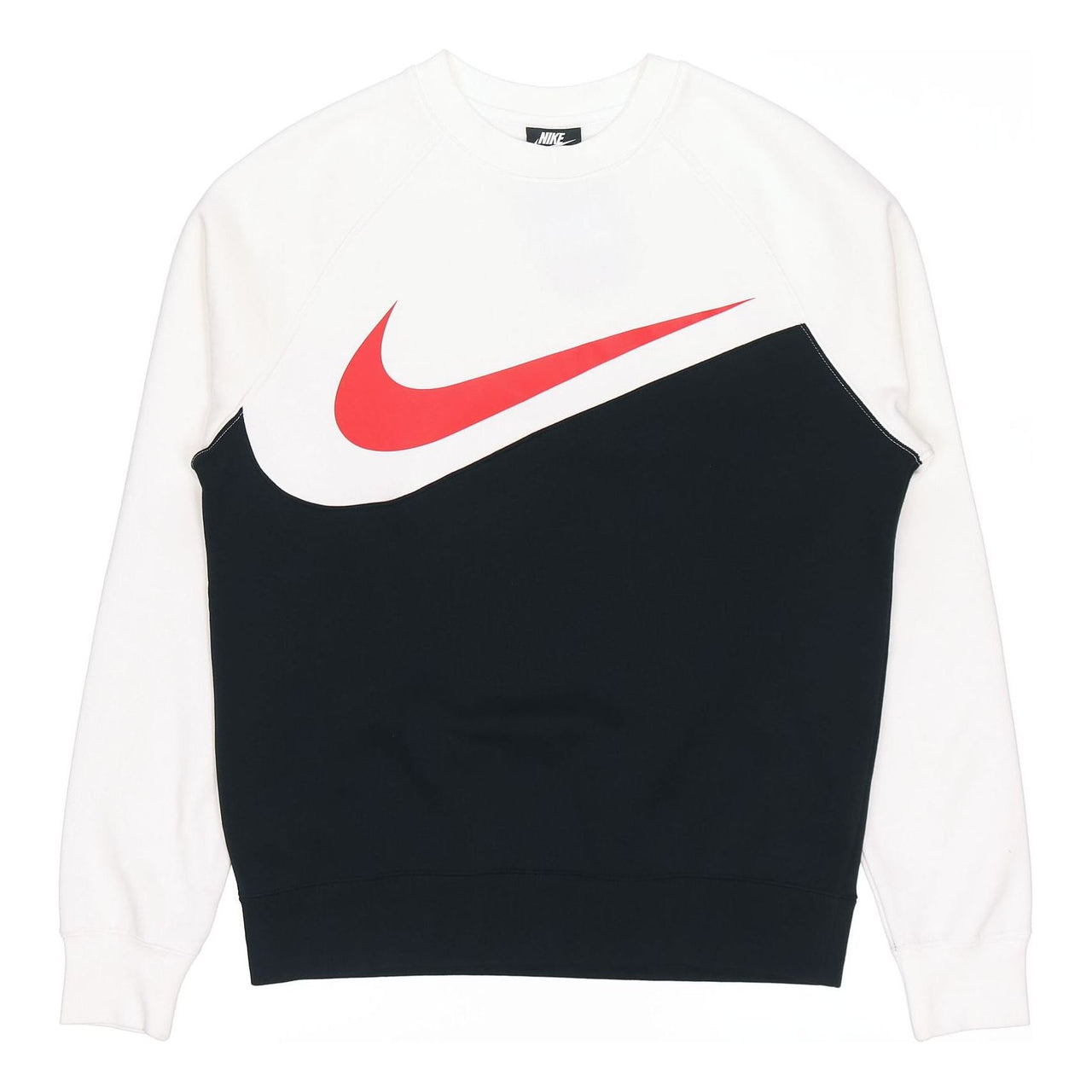 Nike Sportswear Swoosh Casual Round Neck Pullover Sports Black White  CZ4922-010