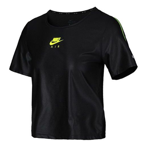 (WMNS) Nike Air Dri-FIT Quick Dry Running Tops Short Sleeve 'Black' CU3059-010