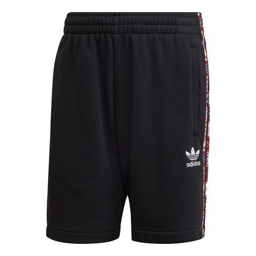 adidas originals Athleisure Casual Sports Printing Side Stripe Breathable Shorts Black H43758