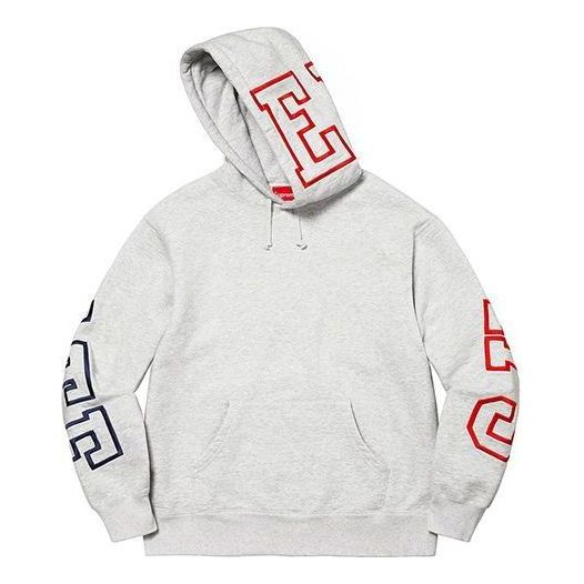 Supreme State Hooded Sweatshirt 'Grey Black Red' SUP-FW22-004