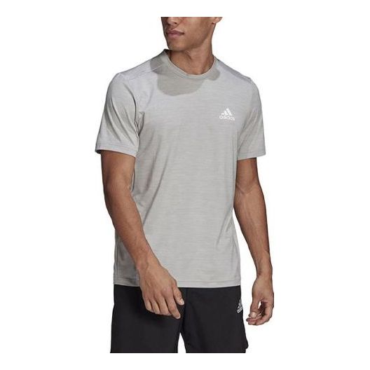 adidas AEROREADY Designed to Move Sport Stretch Tee 'Medium Grey Heather' GM2076