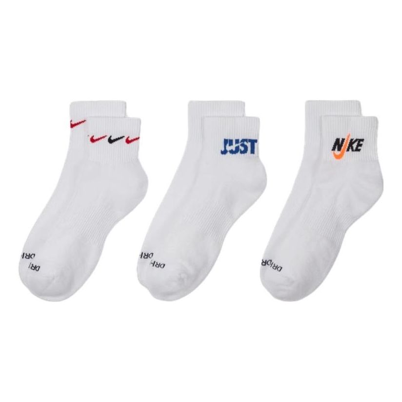 Nike Everyday Plus Cushioned Training Ankle Socks 3 Pairs 'White' DH3827-902