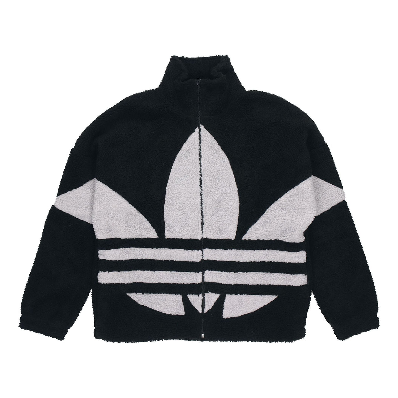 adidas originals Contrasting Colors Logo Suede Stand Collar Sports Jacket Black HC0325